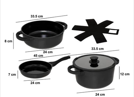 Juego de utensilios de cocina de aluminio fundido de 24 cm - 209612