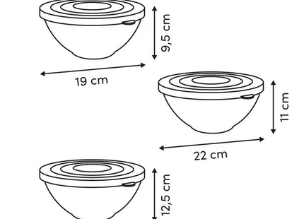 3 ensaladeras básicas de 26/23/9 cm de diámetro - 209621