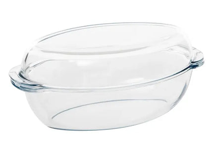Fuente de horno de vidrio ovalada (35 cm de largo) con tapa - 1209641