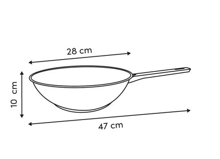 Wok "Brillantez" de aluminio, 28 cm de diámetro, acero inoxidable- 209658
