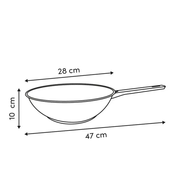 Wok "Brillantez" de aluminio, 28 cm de diámetro, acero inoxidable- 209658