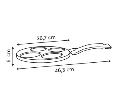 Sartén para panqueques "Evolution" de 26 cm de diámetro, aluminio negro - 209702
