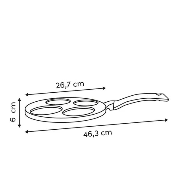 Sartén para panqueques "Evolution" de 26 cm de diámetro, aluminio negro - 209702