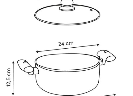 Cazuela "Neo" D24cm 4L de aluminio gris - 209727