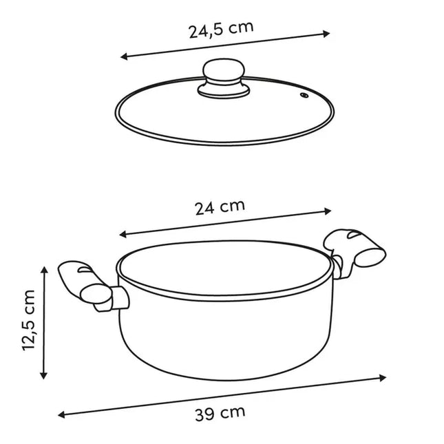 Cazuela "Neo" D24cm 4L de aluminio gris - 209727