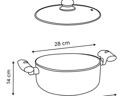 Cazuela "Neo" D28cm 9,8L de aluminio gris - 209728