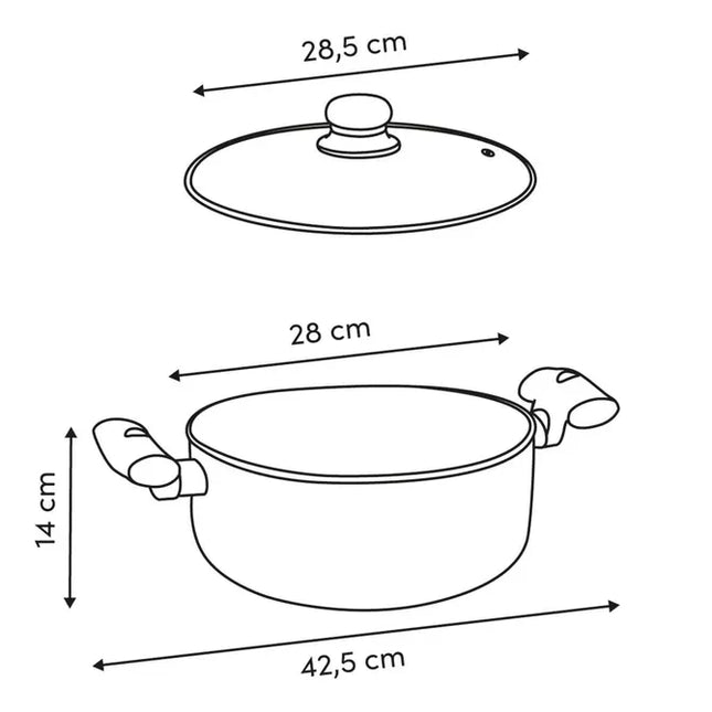 Cazuela "Neo" D28cm 9,8L de aluminio gris - 209728