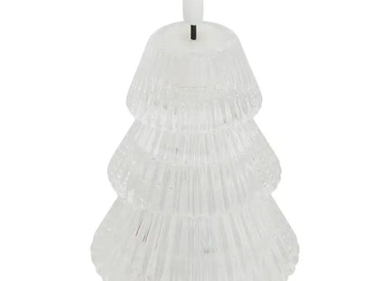 Árbol de Navidad de cristal iluminado, 13 cm de alto, con 1 LED a pilas - 209874