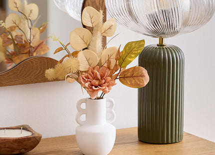 Arreglo de flores secas "Dibia" alto 35 cm con tarro de cerámica overtido - 210101
