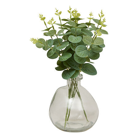 Arreglo de eucalipto "Urice" alto 35cm con tarro de cristal - 210103