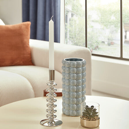 Candelabro "Sky" alto cristal 21,5 cm plateado - 210142