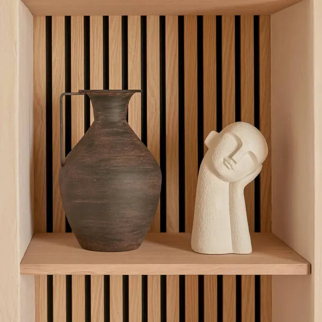 Jarrón marrón "Wonj" 30 cm de alto - 210200