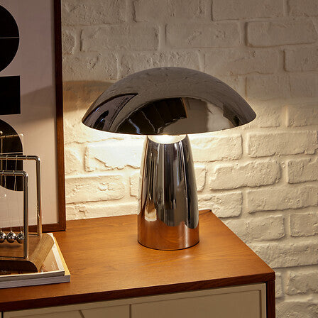 Velador de mesa seta "Omia" A34 cm plata - 210304