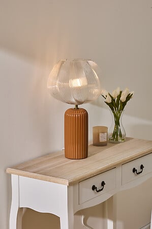 Velador "Phylas" D27,5 x A45,5 cm cerámica camel - 210349B