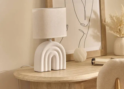 Velador de mesa "Gabin" blanca con forma de seta A32cm -  210360