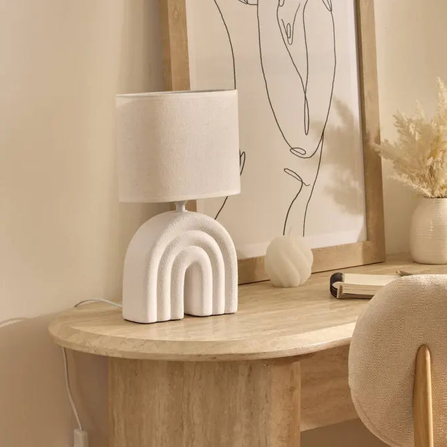 Velador de mesa "Gabin" blanca con forma de seta A32cm -  210360