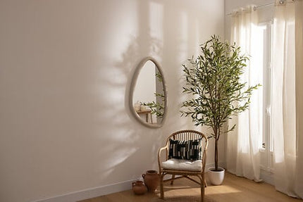 Espejo forma orgánica "Chesni" 60x47cm MDF blanco - 210492