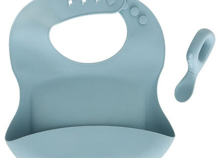Set babero y cuchara "Yum" silicona azul - 211062B