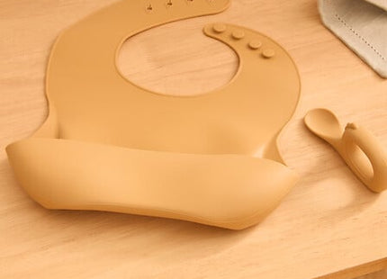 Set babero y cuchara "Yum" silicona amarillo - 211062D