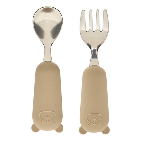 uego de cubiertos cuchara y tenedor "Yum" largo 16.5 cm beige - 211063C