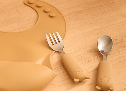 uego de cubiertos cuchara y tenedor "Yum" largo 16.5 cm amarillo - 211063D
