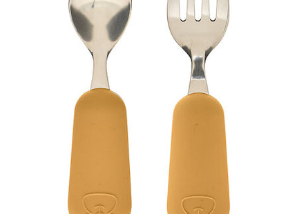 uego de cubiertos cuchara y tenedor "Yum" largo 16.5 cm amarillo - 211063D
