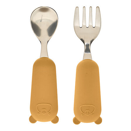 uego de cubiertos cuchara y tenedor "Yum" largo 16.5 cm amarillo - 211063D