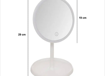 Espejo iluminado, 19 cm de ancho, color blanco - 211439