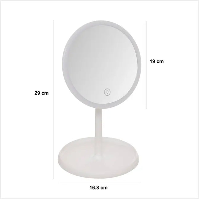 Espejo iluminado, 19 cm de ancho, color blanco - 211439