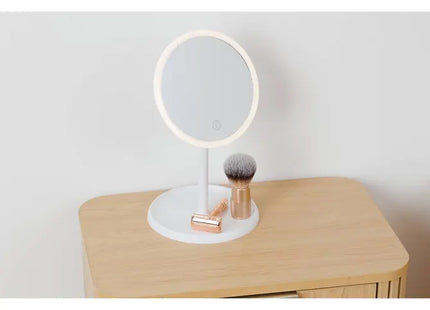 Espejo iluminado, 19 cm de ancho, color blanco - 211439