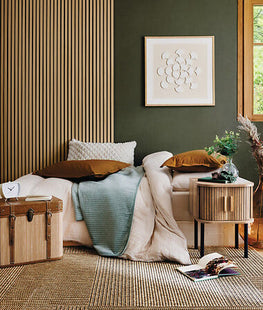 Baúl "Sylia" MDF decoración bambú M - 211545