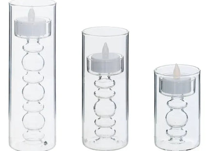 Vela LED "Lena" transparente de 6x19 cm  - 211647