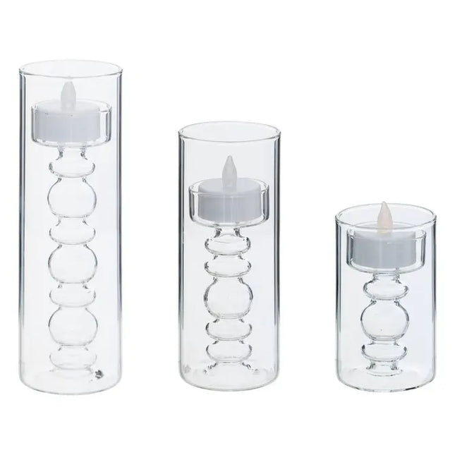 Vela LED "Lena" transparente de 6x19 cm  - 211647