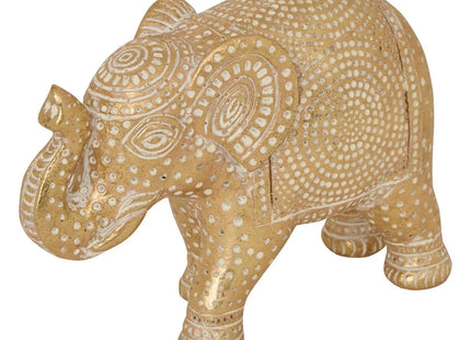 Elefante de resina "Gajah", 11,5 cm de alto, bañado en oro - 211675
