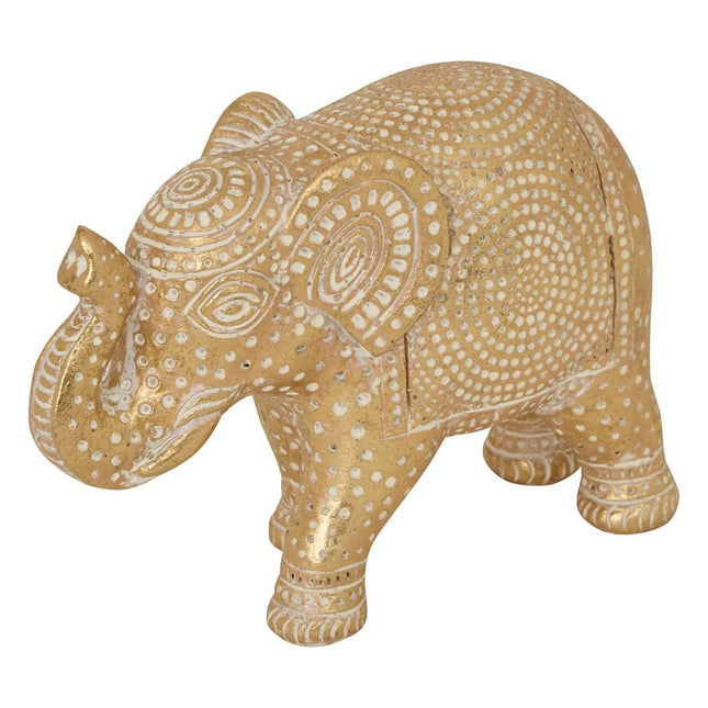Elefante de resina "Gajah", 11,5 cm de alto, bañado en oro - 211675