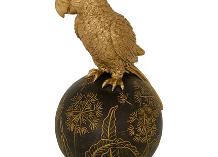 Pájaro de resina "Belli" 19 cm de alto, dorado - 211684
