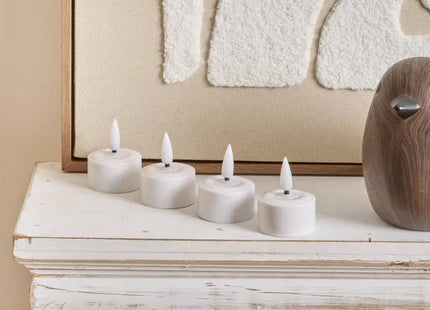 Juego de 4 velas LED recargables "Aitor" color blanco  - 211709