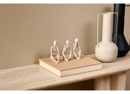 Conjunto de 3 estatuas femeninas de Aby A11,5 cm resina beige  - 211752