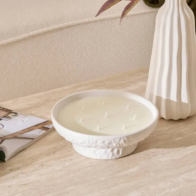 Vela perfumada "Stony" pote de cerámica de 400 gr vainilla - 211758