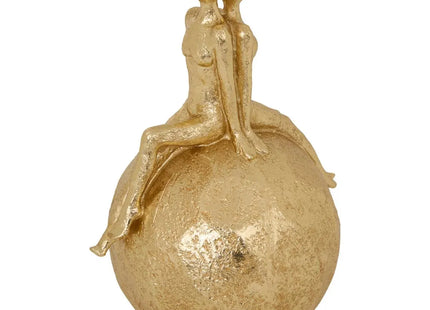 Estatua de la familia "Hapi" 22,5 cm de alto, resina bañada en oro - 211760