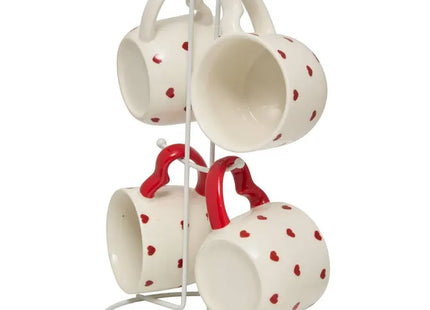 Juego de 4 tazas "Valentín" en un soporte - 212106