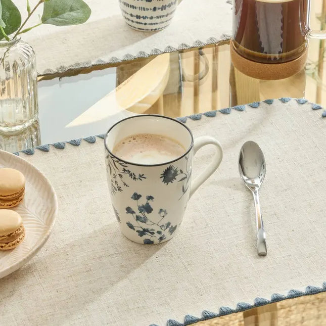 Taza "Umami" con diseño de flores azules, 310ml -  212120A