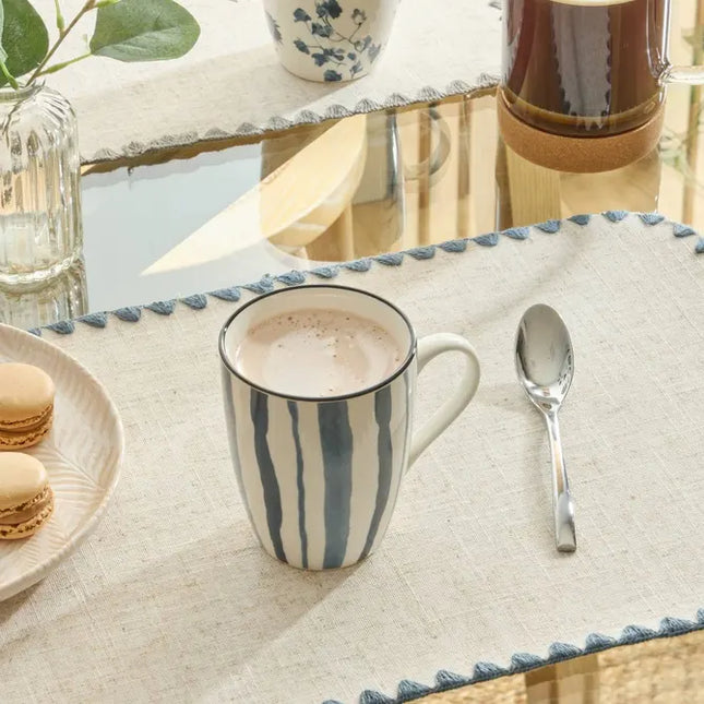 Taza "Umami" con estampado rayas azules, 310ml -  212120D