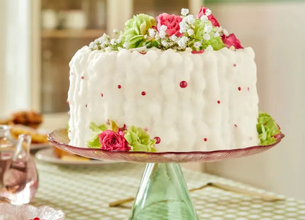Soporte para exhibición de flores de rosas D28cm rosa y verde - 212165