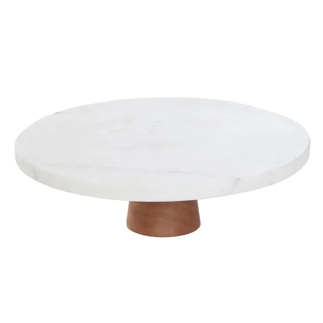 Exhibidor para tortas Mármol, D.25 cm, Blanco- 212191