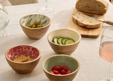 Bol "Inaya" de 13 cm de diámetro, madera verde y de mango - 212205A