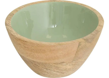 Bol "Inaya" de 13 cm de diámetro, madera verde y de mango - 212205A