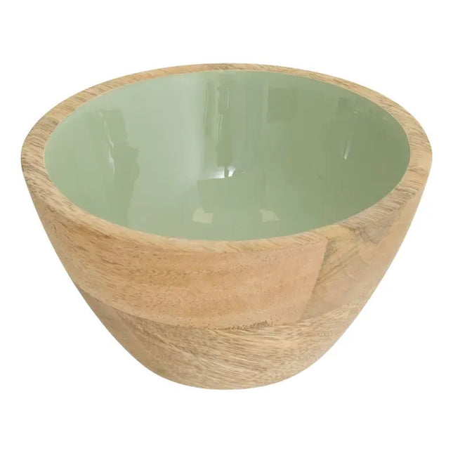Bol "Inaya" de 13 cm de diámetro, madera verde y de mango - 212205A
