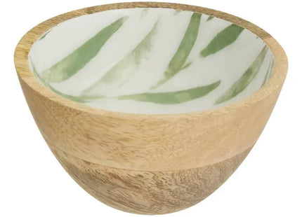 Bol "Inaya" D13cm verde oliva, madera de mango -  212205C