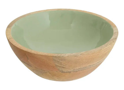 Bol "Inaya" de 19 cm de diámetro, madera verde y de mango - 212206A